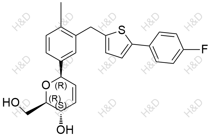 (2R,3S,6R)-6-(3-((5-(4-fluorophenyl)thiophen-2-yl)methyl)-4-methylphenyl)-2-(hydroxymethyl)-3,6-dihydro-2H-pyran-3-ol	卡格列净杂质78	