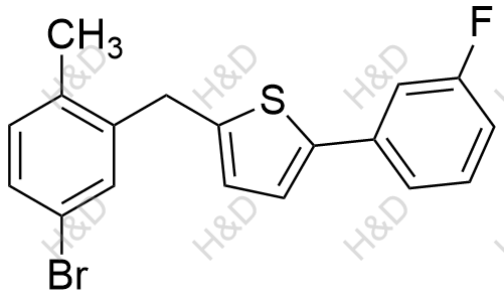 2-(5-bromo-2-methylbenzyl)-5-(3-fluorophenyl)thiophene	卡格列净杂质90	