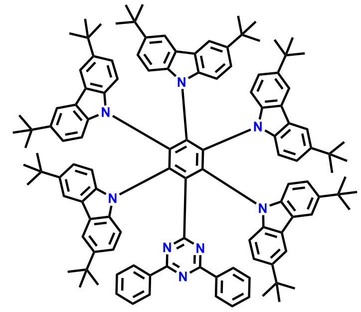 9,9'，9''，9''-（6-（4,6-二苯基-1,3,5-三嗪-2-基）苯-1,2,3,4,5-戊基）五（3,6-二叔丁基-9H-咔唑）