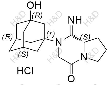 (S)-2-((1r,3R,5R,7S)-3-hydroxyadamantan-1-yl)-1-iminohexahydropyrrolo[1,2-a]pyrazin-4(1H)-one hydrochloride	维格列汀杂质35(盐酸盐）	