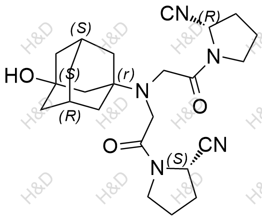 (S)-1-(2-(((1r,3S,5R,7S)-3-hydroxyadamantan-1-yl)(2-((R)-2-isocyanopyrrolidin-1-yl)-2-oxoethyl)amino)acetyl)pyrrolidine-2-carbonitrile	维格列汀杂质51	