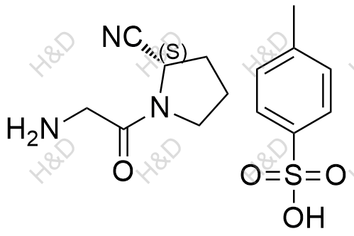 (S)-1-(2-aminoacetyl)pyrrolidine-2-carbonitrile 4-methylbenzenesulfonate	维格列汀杂质57(对甲苯磺酸盐)	