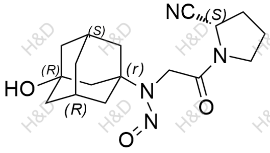 N-(2-((S)-2-cyanopyrrolidin-1-yl)-2-oxoethyl)-N-((1r,3R,5R,7S)-3-hydroxyadamantan-1-yl)nitrous amide	N-亚硝基维格列汀	