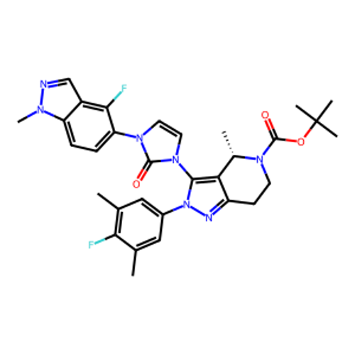 (4S)-3-(3-(4-氟-1-甲基-1H-吲唑-5-基)-2-氧代-2,3-二氢-1H-咪唑-1-基)-2-(4-氟-3,5-二甲基苯基)-4-甲基-2H,4H,5H,6H,7H-吡唑并[4,3-c]吡啶-5-羧酸叔丁酯