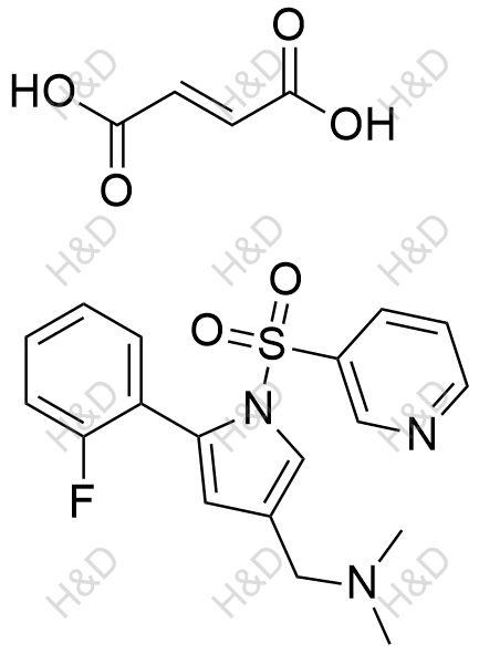 1-(5-(2-fluorophenyl)-1-(pyridin-3-ylsulfonyl)-1H-pyrrol-3-yl)-N,N-dimethylmethanamine fumarate;	沃诺拉赞杂质U9（富马酸盐）	