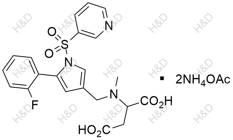 1-(1-((1,6-dihydropyridin-3-yl)sulfonyl)-5-(2-fluorophenyl)-1H-pyrrol-3-yl)-N-methylmethanamine fumarate	沃诺拉赞杂质19	