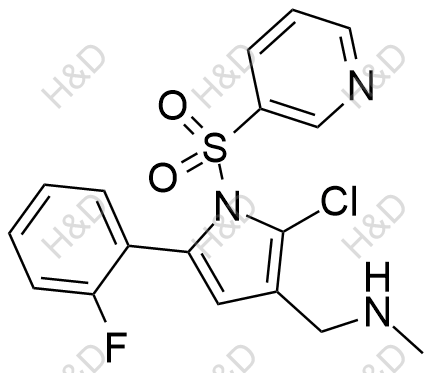 1-(2-chloro-5-(2-fluorophenyl)-1-(pyridin-3-ylsulfonyl)-1H-pyrrol-3-yl)-N-methylmethanamine	沃诺拉赞杂质21	