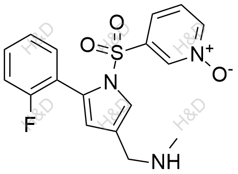 3-((2-(2-fluorophenyl)-4-((methylamino)methyl)-1H-pyrrol-1-yl)sulfonyl)pyridine 1-oxide	沃诺拉赞杂质45	