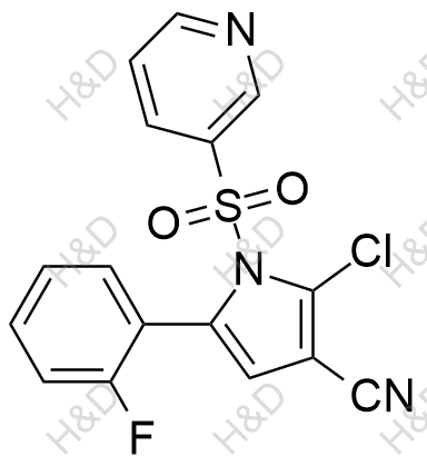 2-chloro-5-(2-fluorophenyl)-1-(pyridin-3-ylsulfonyl)-1H-pyrrole-3-carbonitrile	沃诺拉赞杂质49	