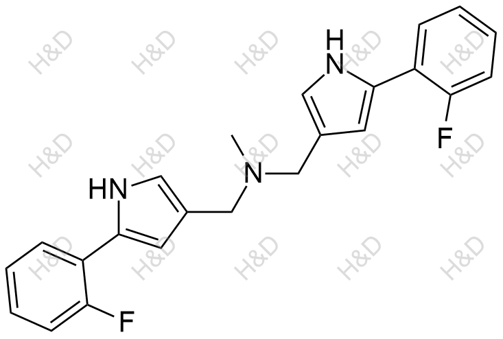 1-(5-(2-fluorophenyl)-1H-pyrrol-3-yl)-N-((5-(2-fluorophenyl)-1H-pyrrol-3-yl)methyl)-N-methylmethanamine	沃诺拉赞杂质60	