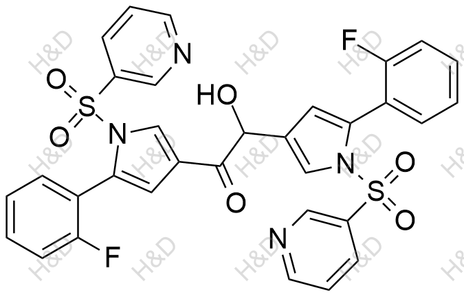 1,2-bis(5-(2-fluorophenyl)-1-(pyridin-3-ylsulfonyl)-1H-pyrrol-3-yl)-2-hydroxyethanone	沃诺拉赞杂质85	