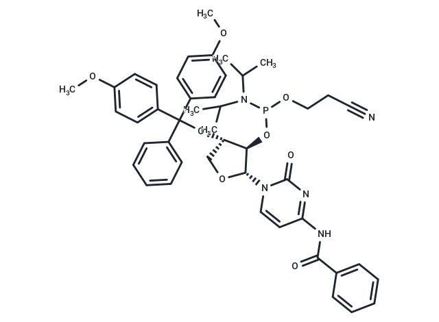 化合物 DMTr-TNA-C(Bz)-amidite; 1-{2’-O-[(2-Cyanoethoxy)(diisopropyl amino)phosphino]-3’-O-[(4,4’-dimethoxytriphenyl)methyl]-a-L-threofuranosyl}-N4-benzoylcytosine|TNU1632|TargetMol