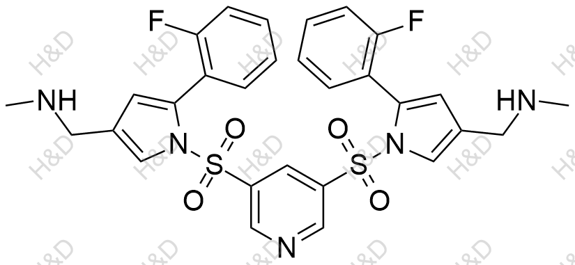 1,1'-(1,1'-(pyridine-3,5-disulfonyl)bis(5-(2-fluorophenyl)-1H-pyrrole-3,1-diyl))bis(N-methylmethanamine)	沃诺拉赞杂质98	