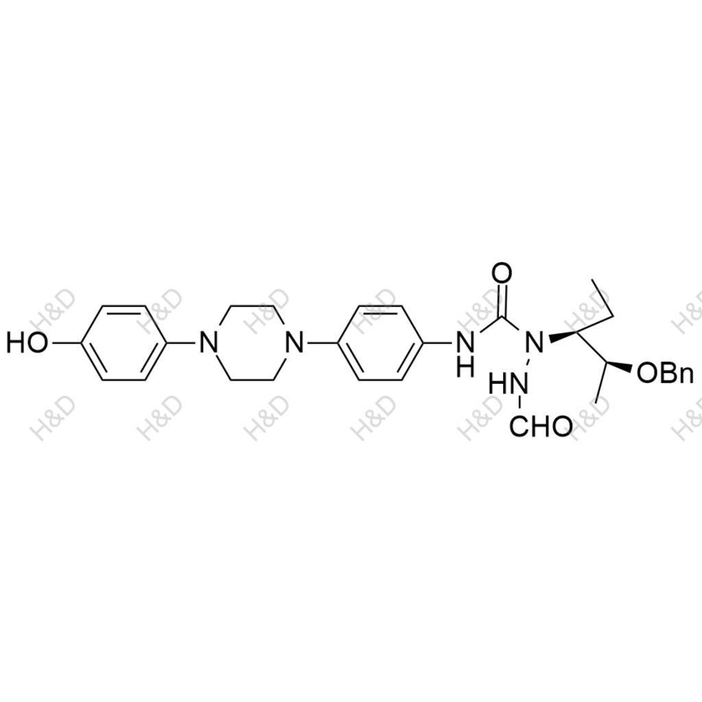 1-((2S,3S)-2-(benzyloxy)pentan-3-yl)-2-formyl-N-(4-(4-(4-hydroxyphenyl)piperazin-1-yl)phenyl)hydrazinecarboxamide	泊沙康唑杂质6	