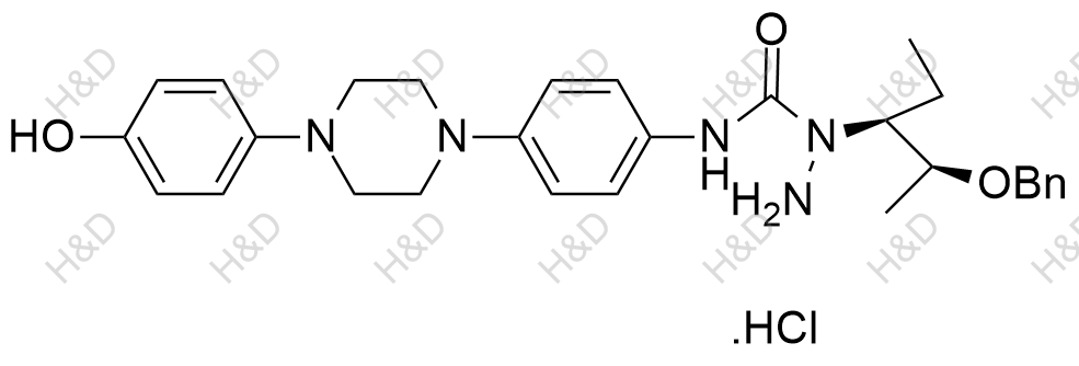 1-((2S,3S)-2-(benzyloxy)pentan-3-yl)-N-(4-(4-(4-hydroxyphenyl)piperazin-1-yl)phenyl)hydrazinecarboxamide hydrochloride	泊沙康唑杂质7	