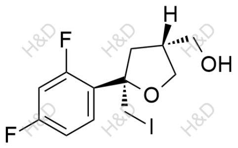 ((3R,5R)-5-(2,4-difluorophenyl)-5-(iodomethyl)tetrahydrofuran-3-yl)methanol	泊沙康唑杂质21	