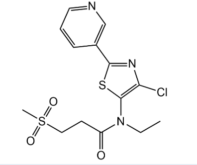 1255091-74-7,	噻虫氯,tiapyrachlor(P),N-[4-氯-2-(吡啶-3-基)-1,3-噻唑-5-基]-N-乙基-3-(甲磺酰基)丙酰胺