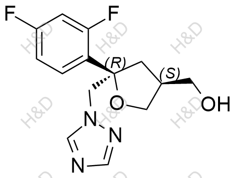 ((3S,5R)-5-((1H-1,2,4-triazol-1-yl)methyl)-5-(2,4-difluorophenyl)tetrahydrofuran-3-yl)methanol	泊沙康唑杂质37	