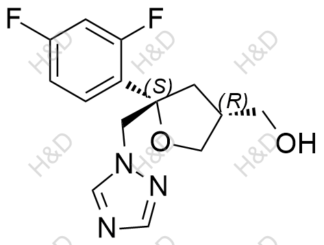 ((3R,5S)-5-((1H-1,2,4-triazol-1-yl)methyl)-5-(2,4-difluorophenyl)tetrahydrofuran-3-yl)methanol	泊沙康唑杂质38	