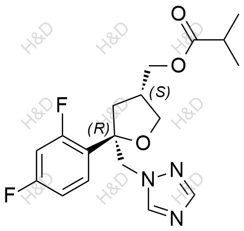 ((3S,5R)-5-((1H-1,2,4-triazol-1-yl)methyl)-5-(2,4-difluorophenyl)tetrahydrofuran-3-yl)methyl isobutyrate	泊沙康唑杂质59	