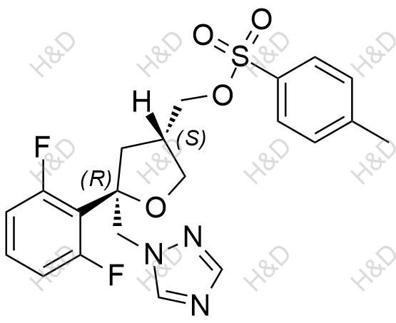 ((3S,5R)-5-((1H-1,2,4-triazol-1-yl)methyl)-5-(2,6-difluorophenyl)tetrahydrofuran-3-yl)methyl 4-methylbenzenesulfonate	泊沙康唑杂质76