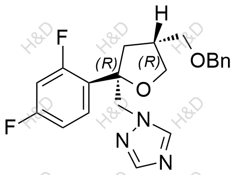 1-(((2R,4R)-4-((benzyloxy)methyl)-2-(2,4-difluorophenyl)tetrahydrofuran-2-yl)methyl)-1H-1,2,4-triazole	泊沙康唑杂质81	