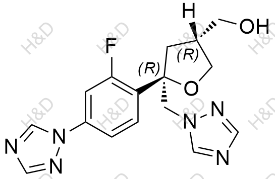 ((3R,5R)-5-((1H-1,2,4-triazol-1-yl)methyl)-5-(2-fluoro-4-(1H-1,2,4-triazol-1-yl)phenyl)tetrahydrofuran-3-yl)methanol	泊沙康唑杂质103	