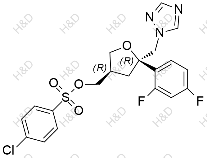 ((3R,5R)-5-((1H-1,2,4-triazol-1-yl)methyl)-5-(2,4-difluorophenyl)tetrahydrofuran-3-yl)methyl 4-chlorobenzenesulfonate	泊沙康唑杂质125	