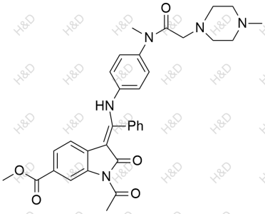 (E)-methyl 1-acetyl-3-(((4-(N-methyl-2-(4-methylpiperazin-1-yl)acetamido)phenyl)amino)(phenyl)methylene)-2-oxoindoline-6-carboxylate	尼达尼布杂质32	