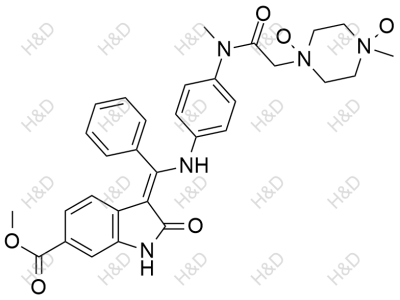 (Z)-1-(2-((4-(((6-(methoxycarbonyl)-2-oxoindolin-3-ylidene)(phenyl)methyl)amino)phenyl)(methyl)amino)-2-oxoethyl)-4-methylpiperazine 1,4-dioxide	尼达尼布杂质48	