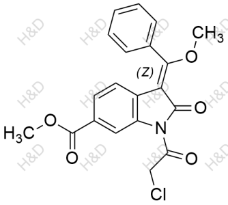 (Z)-methyl 1-(2-chloroacetyl)-3-(methoxy(phenyl)methylene)-2-oxoindoline-6-carboxylate	尼达尼布杂质55	