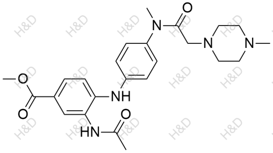 methyl 3-acetamido-4-((4-(N-methyl-2-(4-methylpiperazin-1-yl)acetamido)phenyl)amino)benzoate	尼达尼布杂质59	