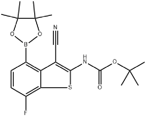 叔丁基(3-氰基-7-氟-4-(4,4,5,5-四甲基-1,3,2-二氧苯并呋喃-2-基)苯并[B]噻吩-2-甲基)氨基甲酸酯