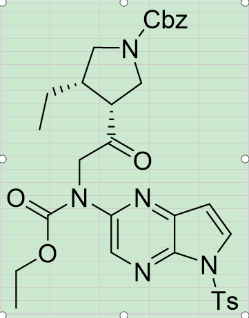 苄基(3R,4S)-3-(N-(乙氧基羰基)-N-(5-甲苯磺酰基-5H-吡咯并[2,3-b]吡嗪-2-基)甘氨酰基)-4-乙基吡咯烷-1-羧酸酯