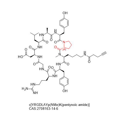 c[YRGDLAYp(NMe)K(pentynoic amide)]