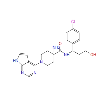 4-氨基-N-[(1S)-1-(4-氯苯基)-3-羟基丙基]-1-(7H-吡咯并[2,3-D]嘧啶-4-基)-4-哌啶甲酰胺1143532-39-1