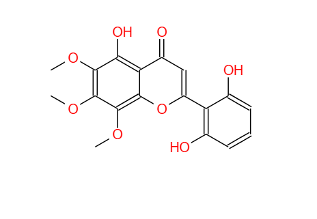 5,2',6'-三羟基-6,7,8-三甲氧基黄酮，98187-98-5，5,2',6'-Trihydroxy-6,7,8-trimethoxyflavone。天然产物，中药对照品。