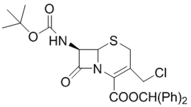 7β-叔丁氧羰基氨基-3-氯甲基-3-头孢烯-4-羧酸二苯甲酯