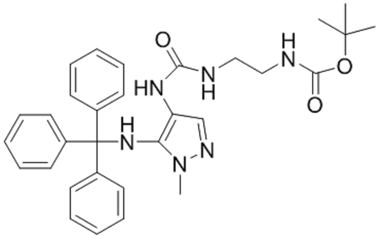 [2-[[[1-甲基-5-[(三苯甲基)氨基]-1H-吡唑-4-基]氨基甲酰基]氨基]乙基]氨基甲酸叔丁酯