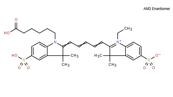 2-[5-[1-(5-羧基戊基)-1,3-二氢-3,3-二甲基-5-磺基-2H-吲哚-2-亚基]-1,3-戊二烯基]-1-乙基-3,3-二甲基-5-磺基-3H-吲哚内盐