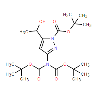 3-((二叔丁氧基羰基)氨基)-5-(1-羟乙基)-1H-吡唑-1-甲酸叔丁酯