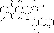 CAS 登录号：72496-41-4, 吡柔比星