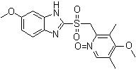 CAS 登录号：158812-85-2, 6-甲氧基-2-[[(4-甲氧基-3,5-二甲基-1-氧代-2-吡啶基)甲基]磺酰基]-1H-苯并咪唑, 埃索美拉唑杂质 G