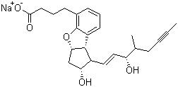 CAS 登录号：88475-69-8, 贝前列素钠, 2,3,3a-8b-四氢-2-羟基-1-(3-羟基-4-甲基-1-辛烯-6-炔基)-1H-环戊并[b]苯并呋喃-5-丁酸钠