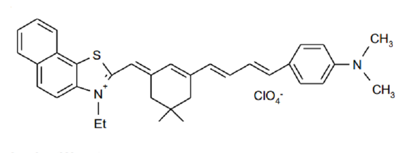 2-[p-dimethylaminophenyl)-2,4-neopentylene-1,3,5,7-octatetraenyl]-3-ethyl-(6,7-benzo)-benzothiazolium perchlorate