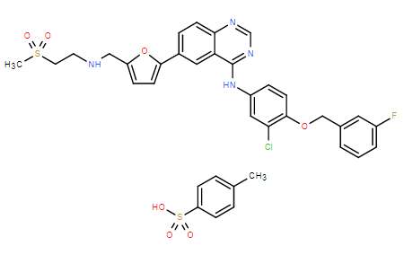 N-[3-氯-4-[(3-氟苯基)甲氧基]苯基]-6-[5-[(2-甲磺酰乙基氨基)甲基]-2-呋喃基]喹唑啉-4-胺二对甲苯磺酸盐