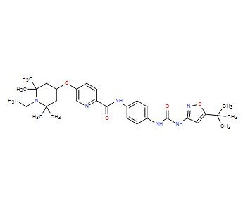 N-(4-(3-(5-(叔丁基)异恶唑-3-基)脲基)苯基)-5-((1-乙基-2,2,6,6-四甲基哌啶-4-基)氧基)吡啶酰胺