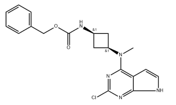 Phenylmethyl N-[cis-3-[(2-chloro-7H-pyrrolo[2,3-d]pyrimidin-4-yl)methylamino]cyclobutyl]carbamate