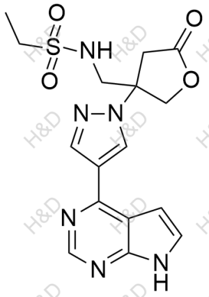 N-((3-(4-(7H-pyrrolo[2,3-d]pyrimidin-4-yl)-1H-pyrazol-1-yl)-5-oxotetrahydrofuran-3-yl)methyl)ethanesulfonamide	巴瑞替尼杂质8