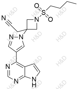 2-(3-(4-(7H-pyrrolo[2,3-d]pyrimidin-4-yl)-1H-pyrazol-1-yl)-1-(butylsulfonyl)azetidin-3-yl)acetonitrile	巴瑞替尼杂质26